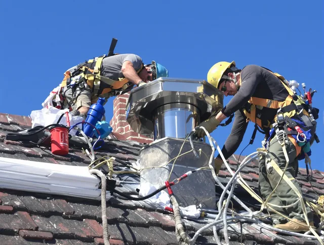 Protective chimney cap installed by Hartford Chimney Sweep in Hartford, CT