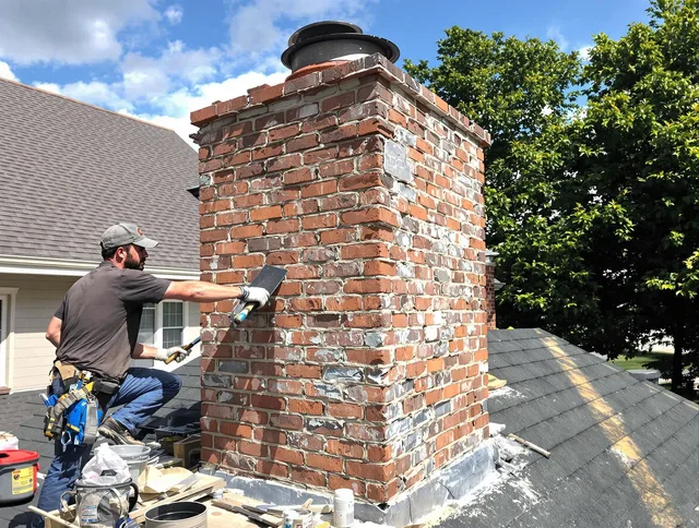 Completed chimney rebuild by Hartford Chimney Sweep in Hartford, CT