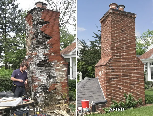Hartford Chimney Sweep performing a full chimney restoration in Hartford, CT