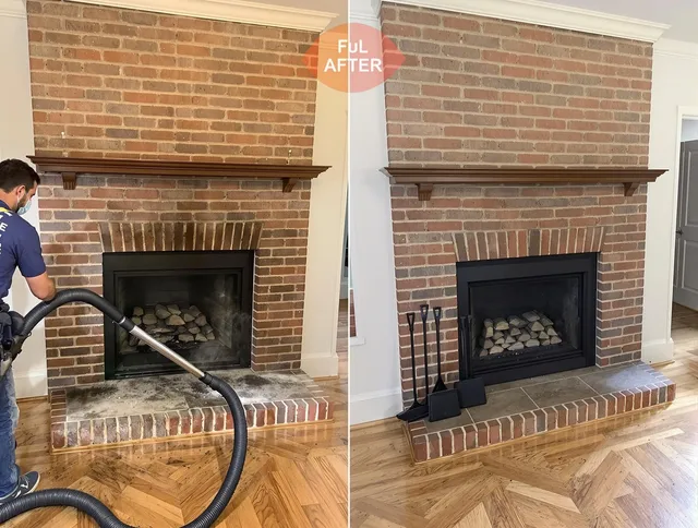 Hartford Chimney Sweep carefully sanitizing a fireplace in Hartford, CT