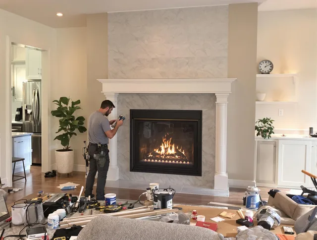 Newly installed fireplace by Hartford Chimney Sweep in Hartford, CT