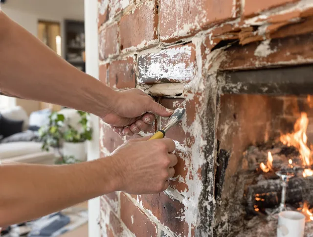 Routine fireplace repair by Hartford Chimney Sweep in Hartford, CT